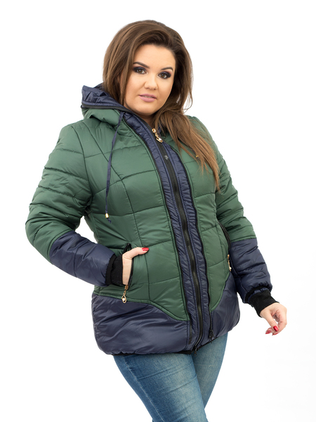 Зеленая женская куртка модель 90-3Зеленый