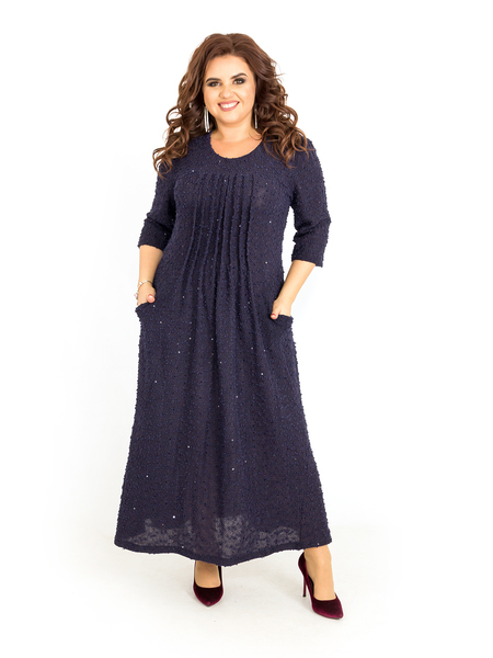 Нарядное женское платье 387-1Темно-синий