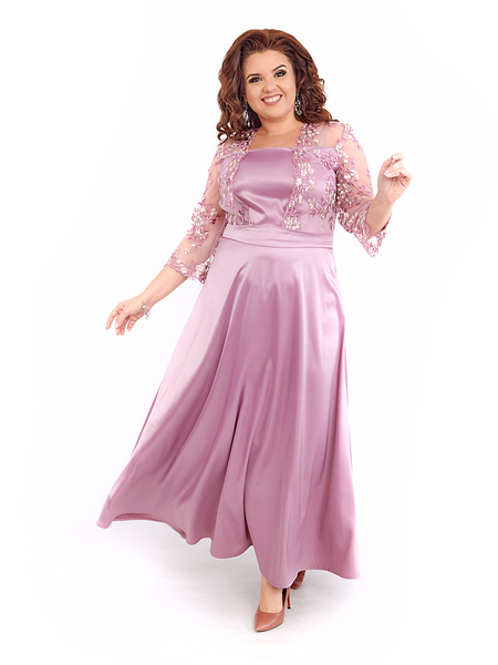 Нарядное длинное женское платье 401-3Фрезовый