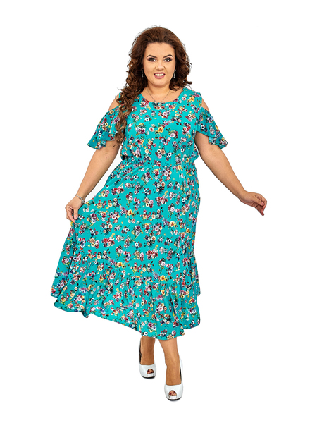 Повседневное женское платье 424-4Бирюзовый