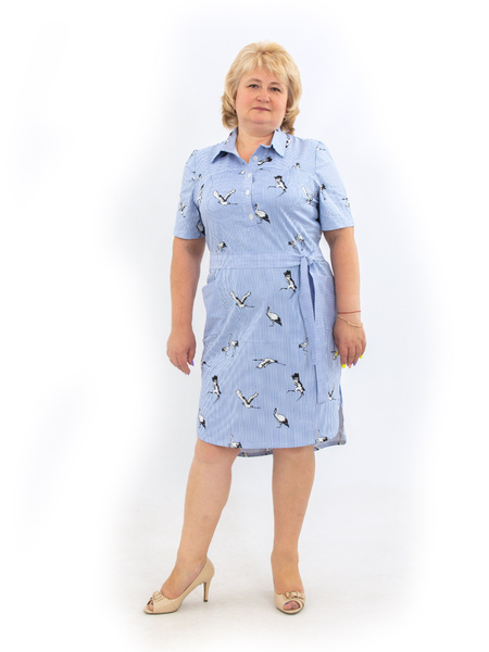 Платье рубашка 478-2Голубой