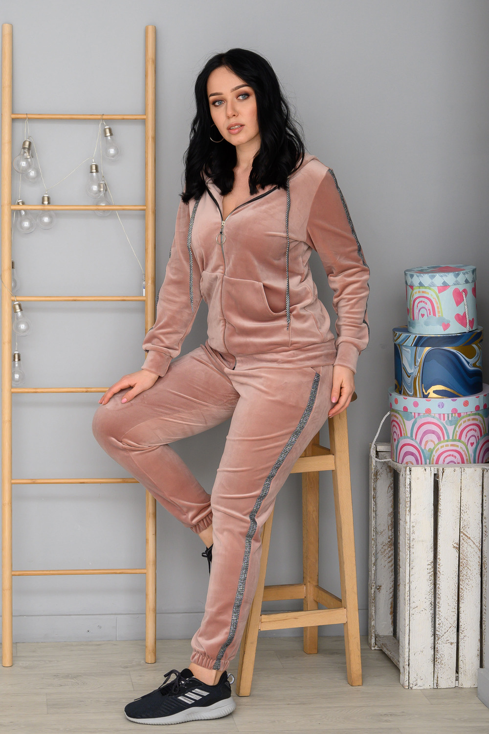 Велюровый женский спортивный костюм 480-4