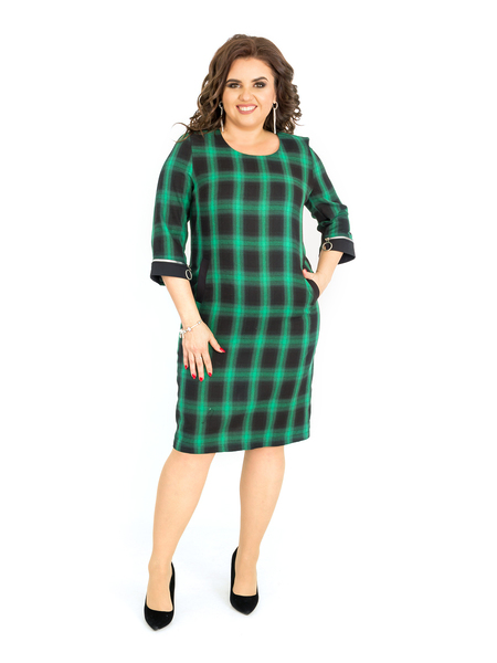 Деловое женское платье 394-1Зеленый