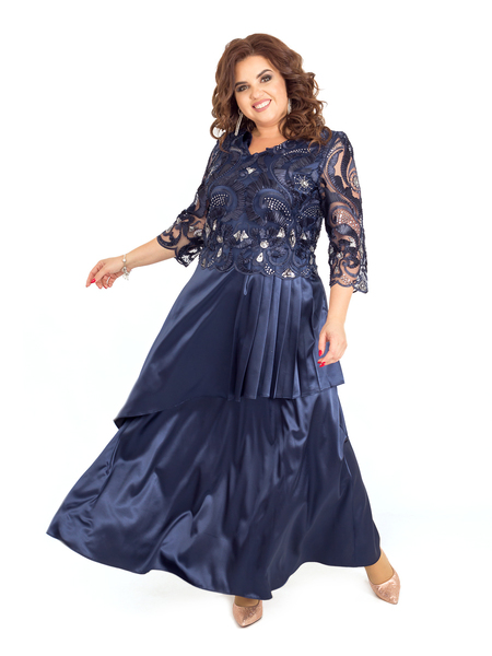 Вечернее женское платье 390Синий