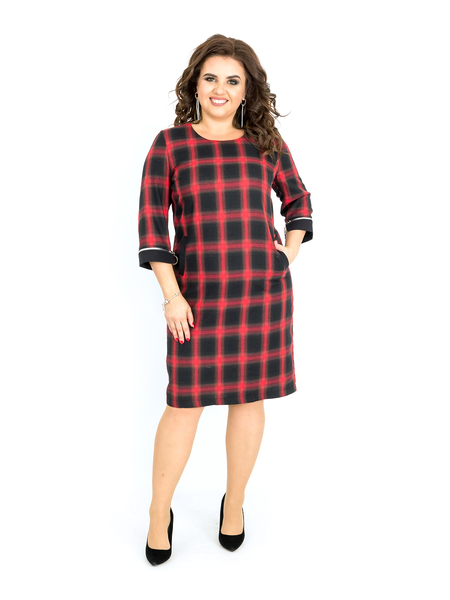 Деловое женское платье 394-2Красный