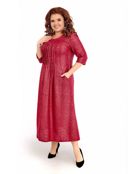 Повседневное женское платье в стиле Бохо 403-2Бордовый