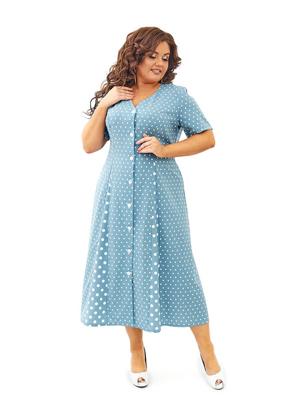  Оригинальное  платье в горох 431-2e