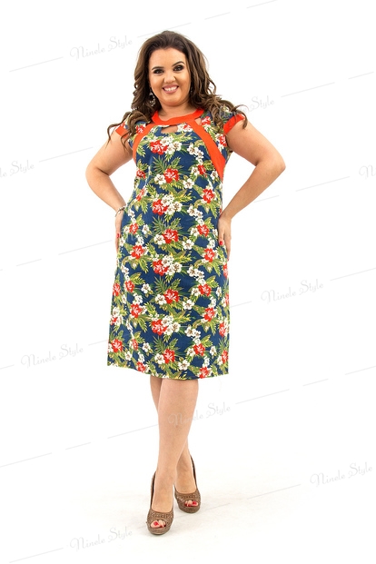 Элегантное повседневное женское платье с цветочным принтом зеленое 215-2e