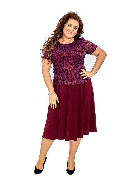 Бордовое женское платье Ninele Style 420-2Бордовый