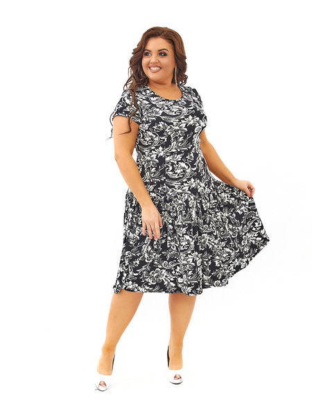 летнее  платье на каждый день 436-9Черный