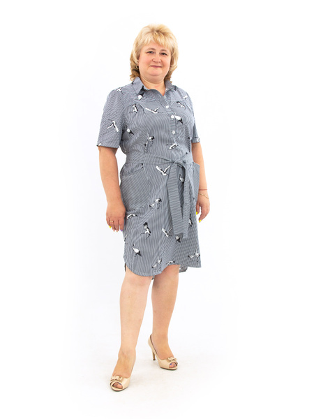 Платье рубашка 478--1Темно-синий