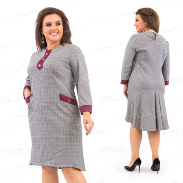 платья больших размеров миди фото